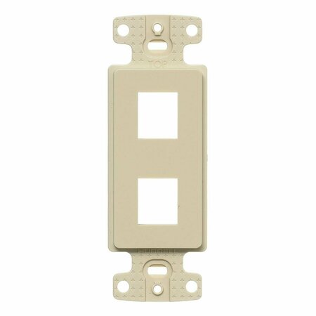 HUBBELL 2 Port Decorator Keystone Frame Plate- Ivory NS612I